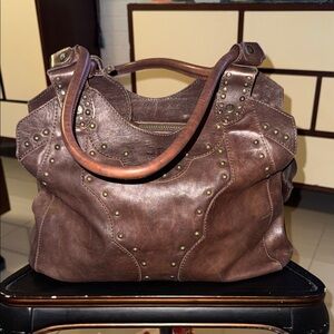 Frye Women's Brown Studded Leather Tote Bag
